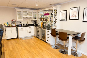 A basement bar installed in a finished basement in Meadville