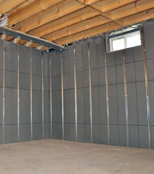 Installed basement wall panels installed in Falconer